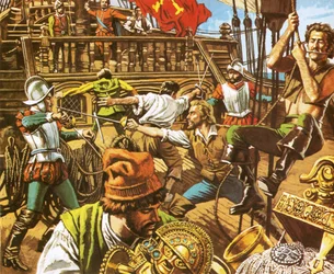 Sir Francis Drake attaque les Espagnols