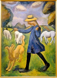 La bergère - Marie Ressort enfant - The shepherdess - Marie ... (peinture sur toile)