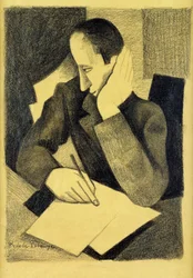 Homme écrivant : étude pour Paludes, vers 1920