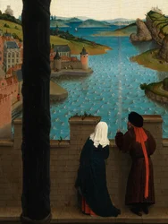 (détail) de Saint Luc dessinant le portrait de la Vierge