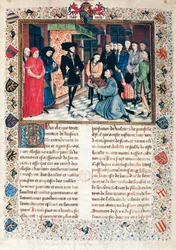 Présentation des Chroniques de Hainaut au duc de Bourgogne Philippe le Bon par Jean Wauquelin