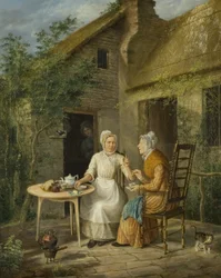 Les commères du village, vers 1828