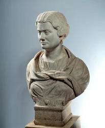Art de la Rome antique : Buste de Melitine, prêtresse de la mère des dieux au Pirée. Sculpture vers 162. Paris, Musée du Louvre