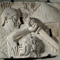 Art de la Rome antique : Barbare combattant un légionnaire romain