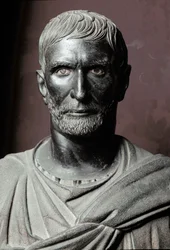 Buste de Brutus (Bruto Capitolino) (Brutus capitolin) - Sculpture en bronze, 300 av. J.-C., dimensions 79 cm - Rome, Musées du Capitole, Palazzo dei Conservatori, Sala dei Trionfi - Buste de Lucius Junius Brutus, connu sous le nom de Brutus capitolin