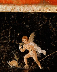 Cupidon chassant un lièvre (fresque)