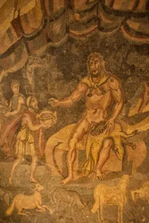 Mosaïque de sol de Cyclope, Villa Romana del Casale, Piazza Armerina, Sicile, Italie
