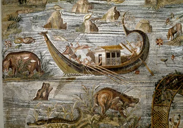 Détail de la mosaïque nilotique de Préneste (Palestrina) du sanctuaire de la déesse Fortune Primigenia, 80 av. J.-C.
