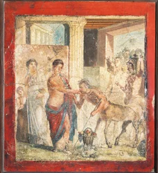 Fresque représentant un centaure au mariage de Pirithoos et Hippodamie de Pompéi, Italie