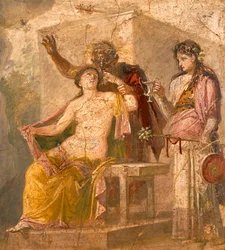 Fresque avec un sujet érotique représentant une scène dionysiaque, de Pompéi (Liste du patrimoine mondial de l