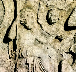 Frise représentant le roi Priam et Hécube (détail)