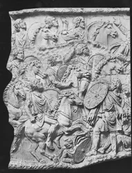 Lusius Quietus commandant la cavalerie maure, moulage de la colonne Trajane