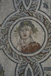 Mosaïque des Quatre Saisons, Maison de Dionysos, détail, tête