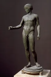 Art romain : « Éphèbe » Sculpture en bronze d