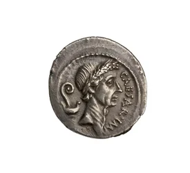 Pièce de monnaie républicaine romaine de Rome, 44 av. J.-C.