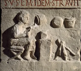 Bas-relief représentant une échoppe de potier. 1er siècle ap. J.-C. Rome, Museo della Civilta Romana