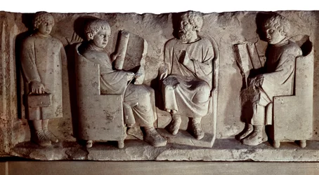 Civilisation romaine. Relief représentant une scène d