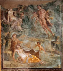 Mariage de Zéphyr et de la déesse Chloris (fresque, 45-79 apr. J.-C.)