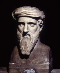 Buste de Pythagore (VIe siècle av. J.-C.), philosophe et mathématicien grec, musées du Capitole, Rome