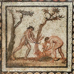 Collecte de bottes de paille (mosaïque)