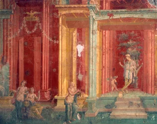 Italie, Province de Naples, Région de Campanie, Pompéi, Maison de Loreio Tiburtino, Fresque