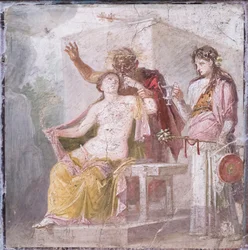 Vieux satyre et hermaphrodite, 50-79 après J.-C. (fresque)