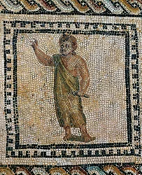 Orateur gesticulant de la main droite (mosaïque)