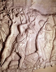 Art romain : scène de défrichage, bas-relief