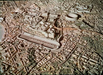 Art romain : modèle représentant la ville de Rome sous l