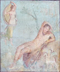 Séléné et Endymion, 62-79 après J.-C., de Pompéi (fresque)