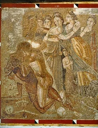 Mosaïque romaine de Thésée et du Minotaure