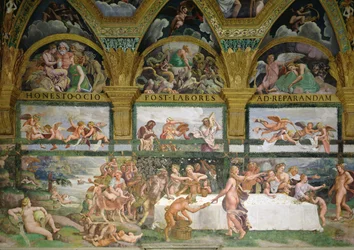 Chambre de Cupidon et Psyché, préparatifs pour le banquet des dieux pour le mariage de Cupidon et Psyché