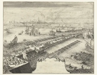 Pont de bateaux de Parme sur l