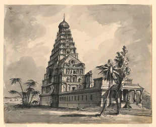 Design de scène, vue du temple indien
