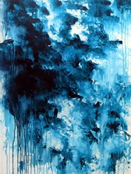 Abstraction bleu profond