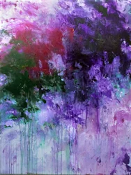 Abstrait violet et vert éclatant