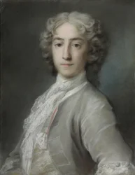 Portrait de Lord Sidney Beauclerk, mi-longueur, en manteau de velours gris et cravate blanche