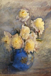 Pivoines dans un vase bleu, 1899