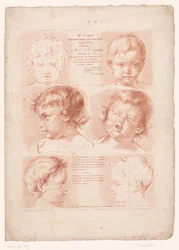 Page de titre avec six têtes d