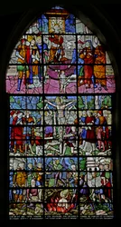 Vitrail représentant des scènes de la vie de Saint Denis, 1530-40