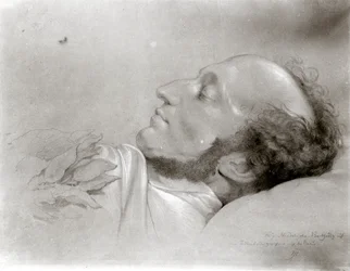Felix Mendelssohn (1809-47) sur son lit de mort, vers 1847
