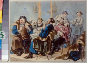 Thé et sucre. Boire du thé dans une taverne