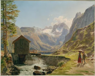 Le Dachstein dans le Salzkammergut, vu du lac de Gosau antérieur