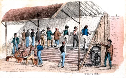 Tapis roulant à la prison de Brixton, Londres, 1827