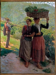 Vie à la campagne, scène de séduction dans les vignobles de Toscane