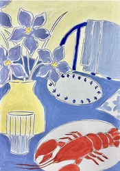 Table de dîner au homard