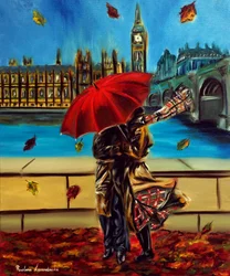 Étreinte londonienne, 2025 (huile sur toile)