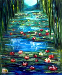 Nymphéas du jardin de Monet, 2025 (huile sur toile)
