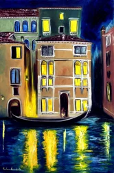 Nuit à Venise Italie, 2023 (huile sur toile)