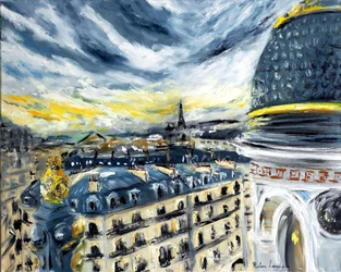 Toits de Paris, 2021 (huile sur toile)